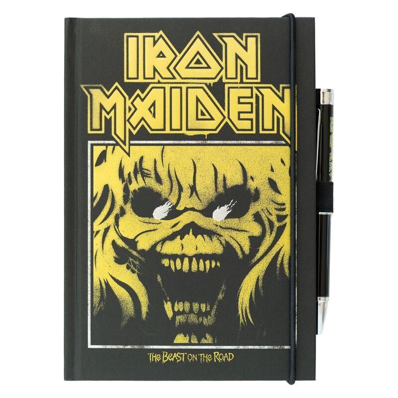 8435497293598 - Iron Maiden Premium Notizbuch din A5 The Beast on the Road gebunden 192 Seiten liniert mit Projektorstift