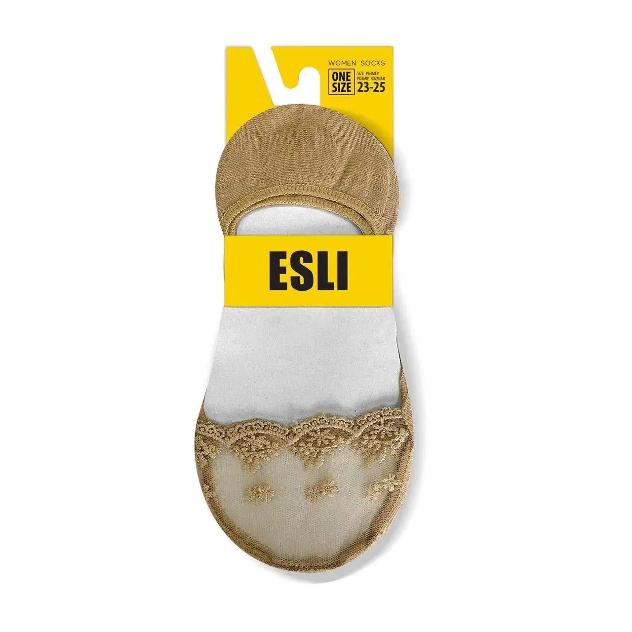 Esli Women's Beige Polyester Socks Followers