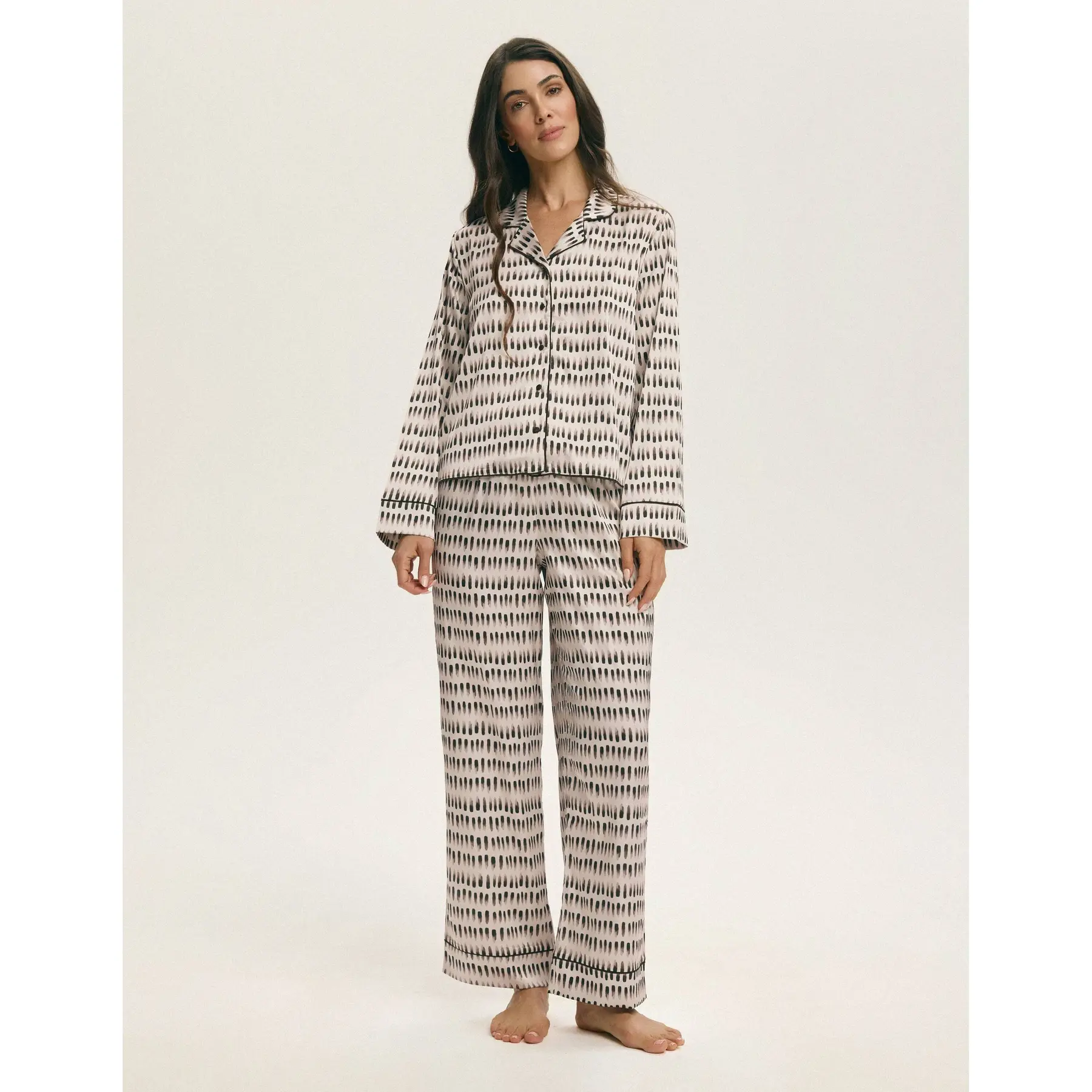 Langarm-Pyjama Damen Esotiq Latte