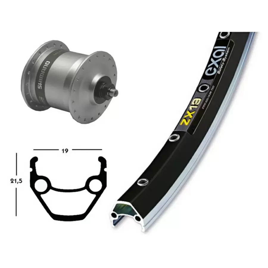 Vorderrad Exal Ridewill Dyn. Br Shim.Dh3N31 36 Tr.