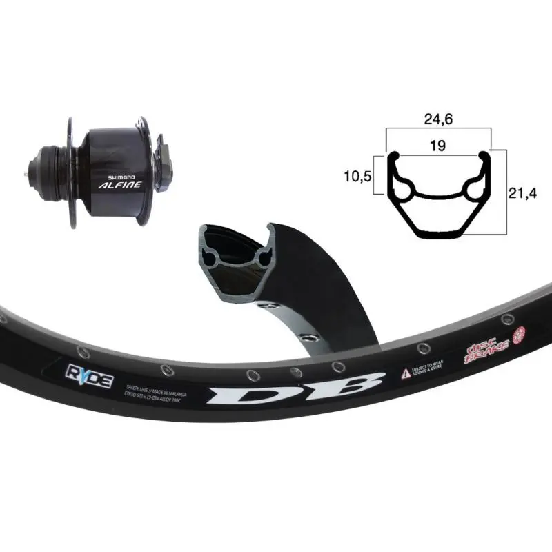 Image of Fahrradvorderrad 36 Löcher Exal Alfine ZAC 2000