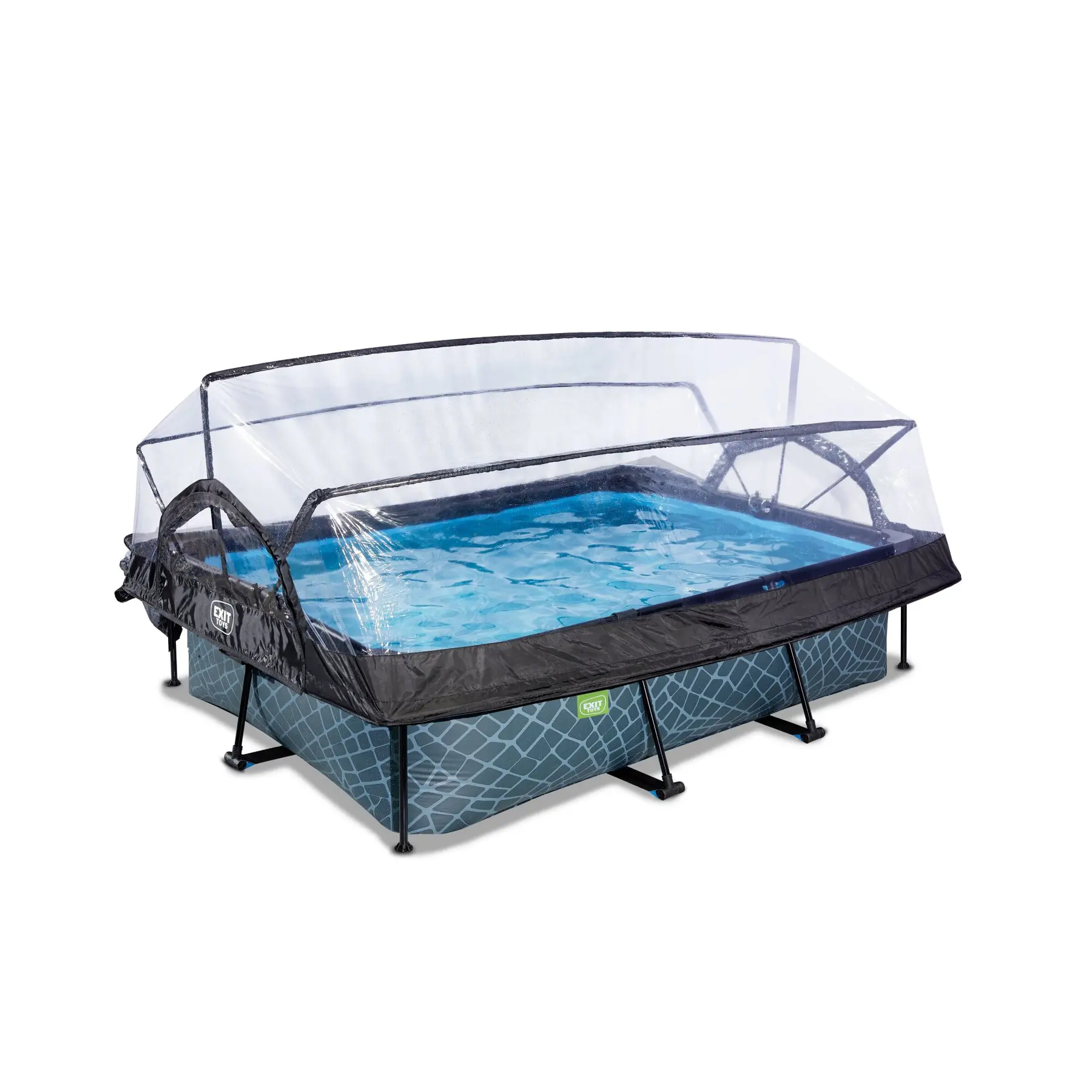Comparer les prix de Piscine avec pompe filtrante et dôme enfant Exit Toys Stone 220 x 150 x 65 cm