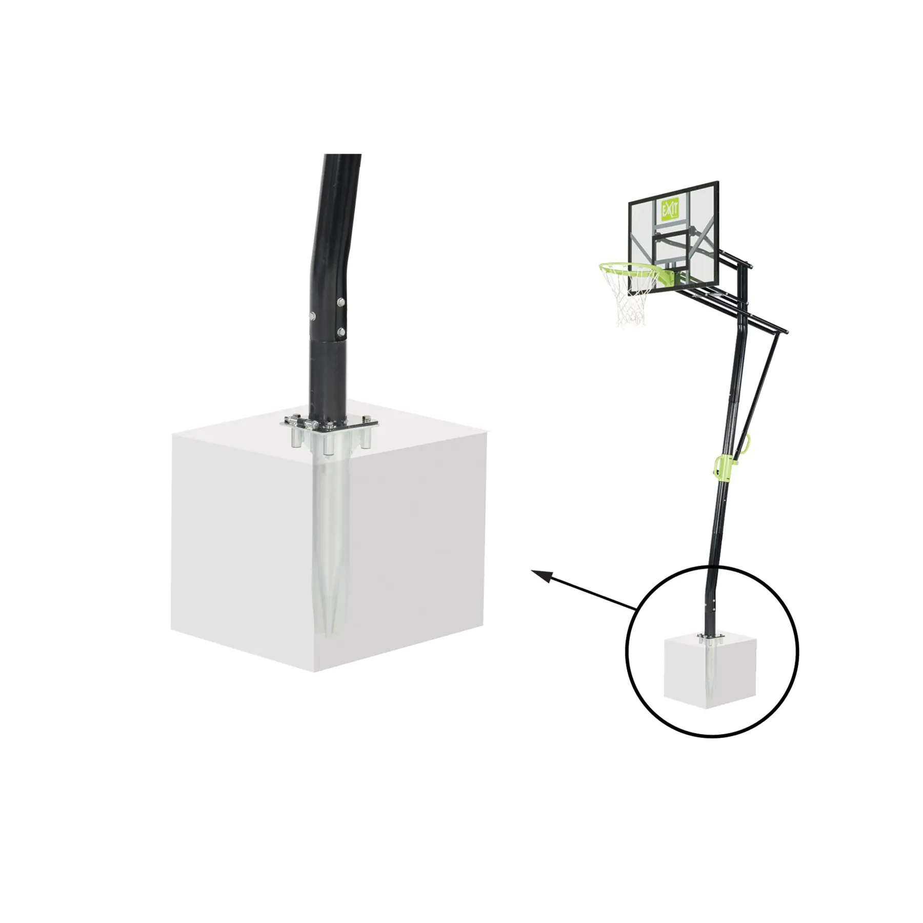 EXIT TOYS Panneau de basket EXIT Galaxy pour fixation au sol - vert/noir