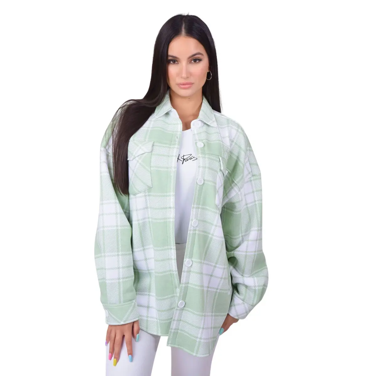 Camicia a quadri bicolore da donna