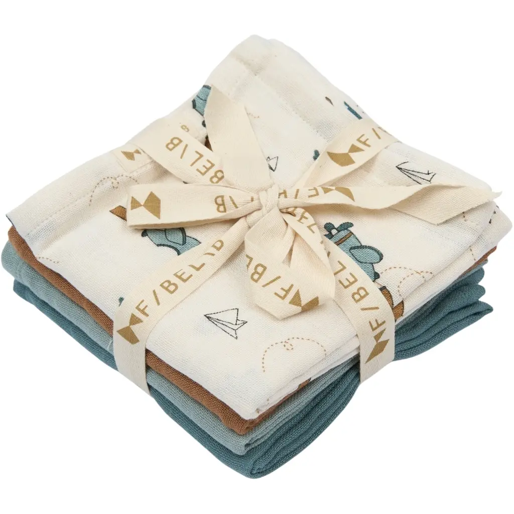 Children's blanket Fabelab Air Plane Blue (x4)