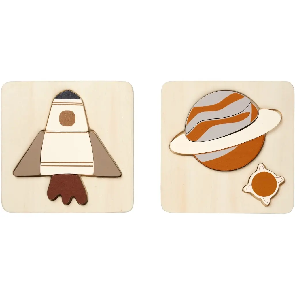 5713034215559 - Puzzle Weltraumfähre und Planet (x2)