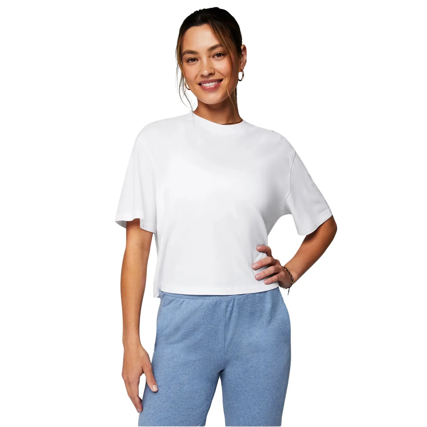 Fabletics Women's Blanc T-Shirt Boxy