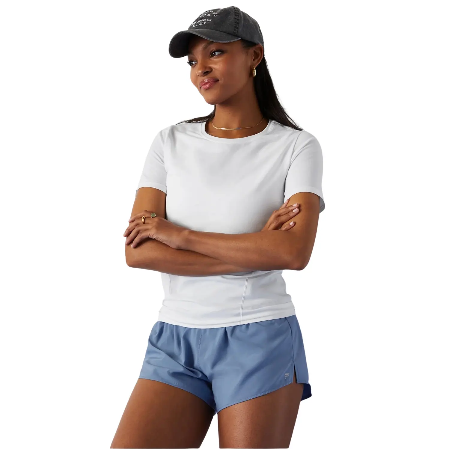 Fabletics Women's Blanc T-Shirt Feather Tech+