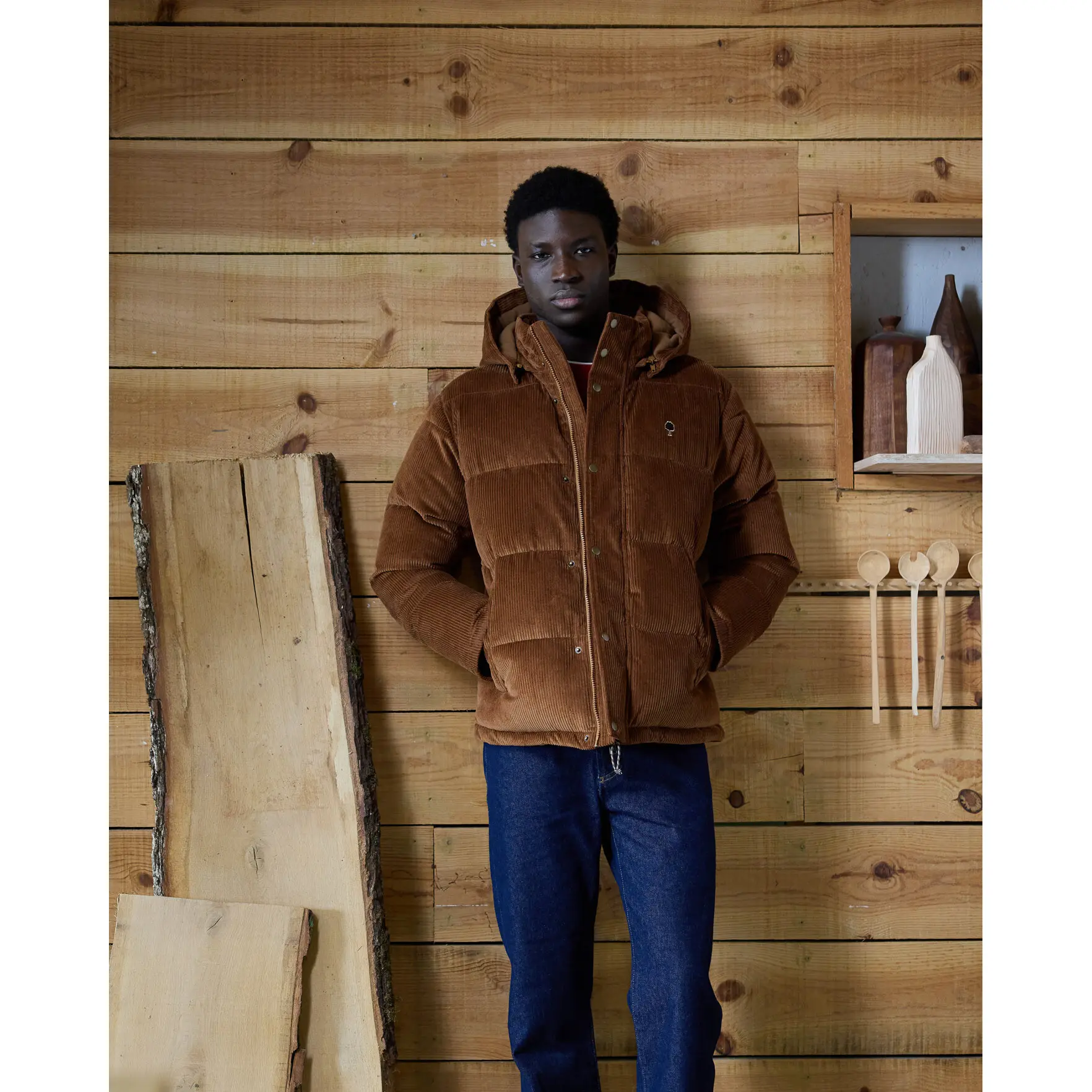 レディース savoy clothing Puffer Jacket ブラウン