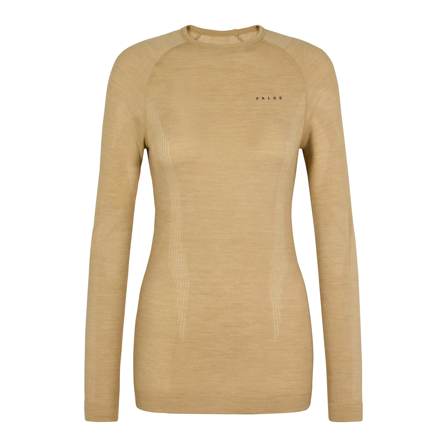 FALKE Wool-Tech Longsleeve sneldrogend wol functioneel functioneel shirt met lange mouwen dames beige - maat L