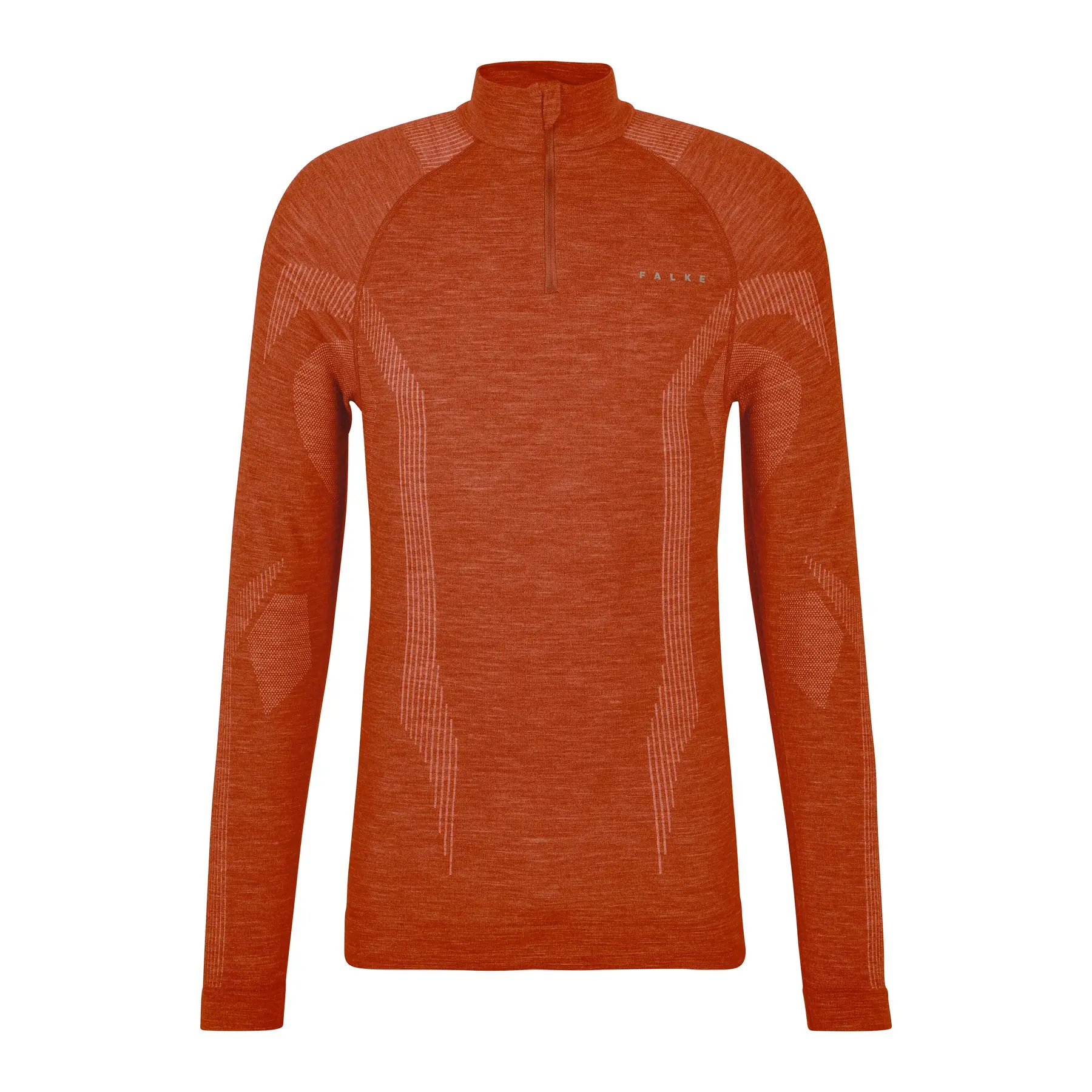 FALKE Wool-Tech Zip Neck sneldrogend wol functioneel functioneel shirt met lange mouwen heren rood - maat S