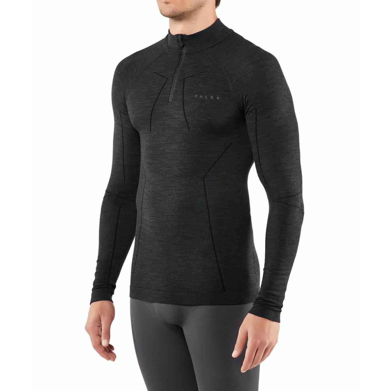4067112090776 - Sport Long Sleeve Wool Tech half Zip Shirt Black