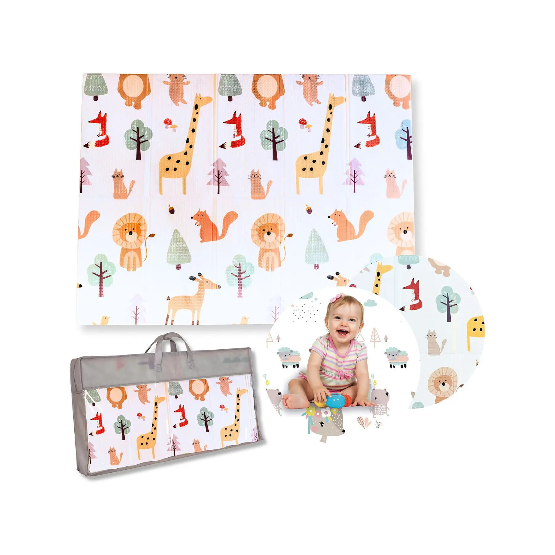 Image of Faltbare Spielmatte 2 in 1 Family Nation Montessori Animal Friends