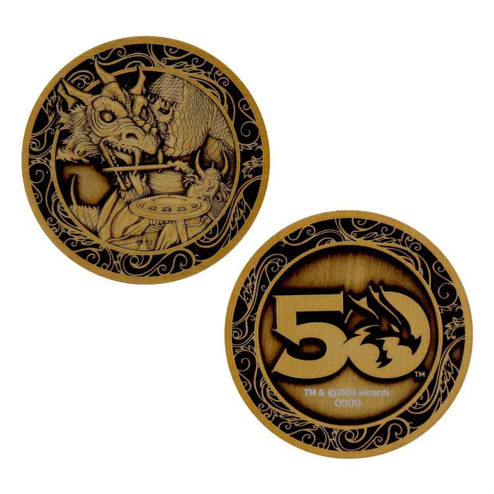 Dekoratives Münzobjekt Fanattik Dungeons & Dragons 50th Anniversary Antique Gold Edition