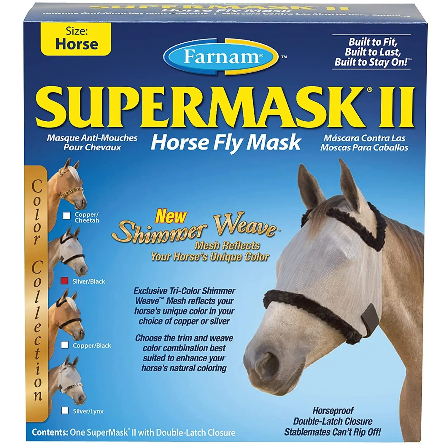 Vliegenmasker voor paarden met oren Farnam Supermask II Horse Horse