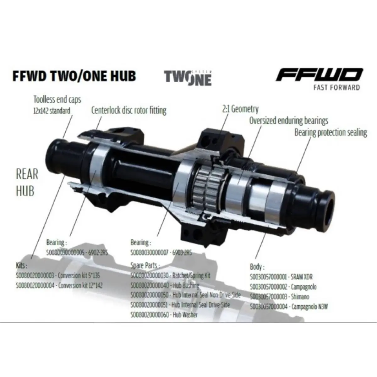 Velo Store - UK Hub Fast Forward HUB Drive-Side | Extra 10% off with Subscription, Postage £16.79 to UK Fedex.