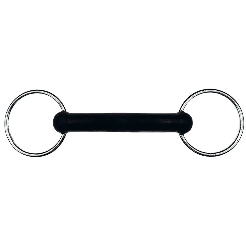 Mors 2 anneaux pour cheval droit avec caoutchouc Feeling