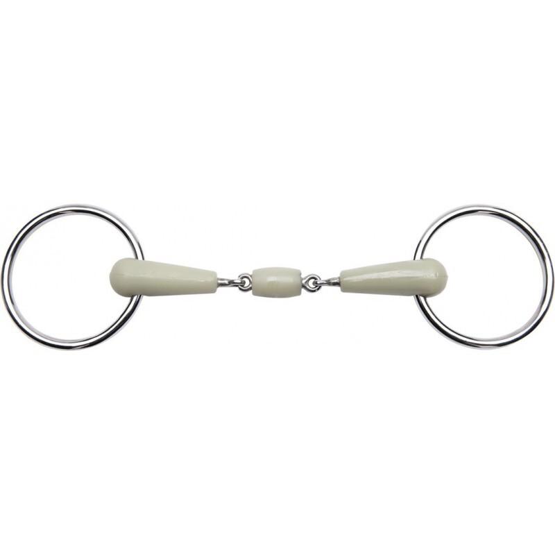 Comparer les prix de Mors 2 anneaux en flexi double brisure pour cheval Feeling