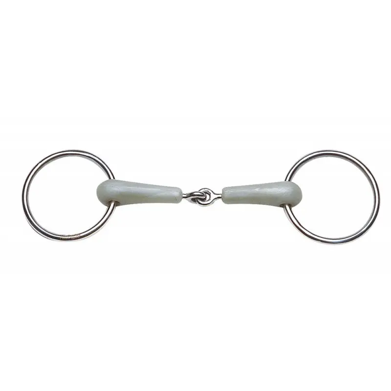 Mors 2 anneaux en flexi brisé pour cheval Feeling