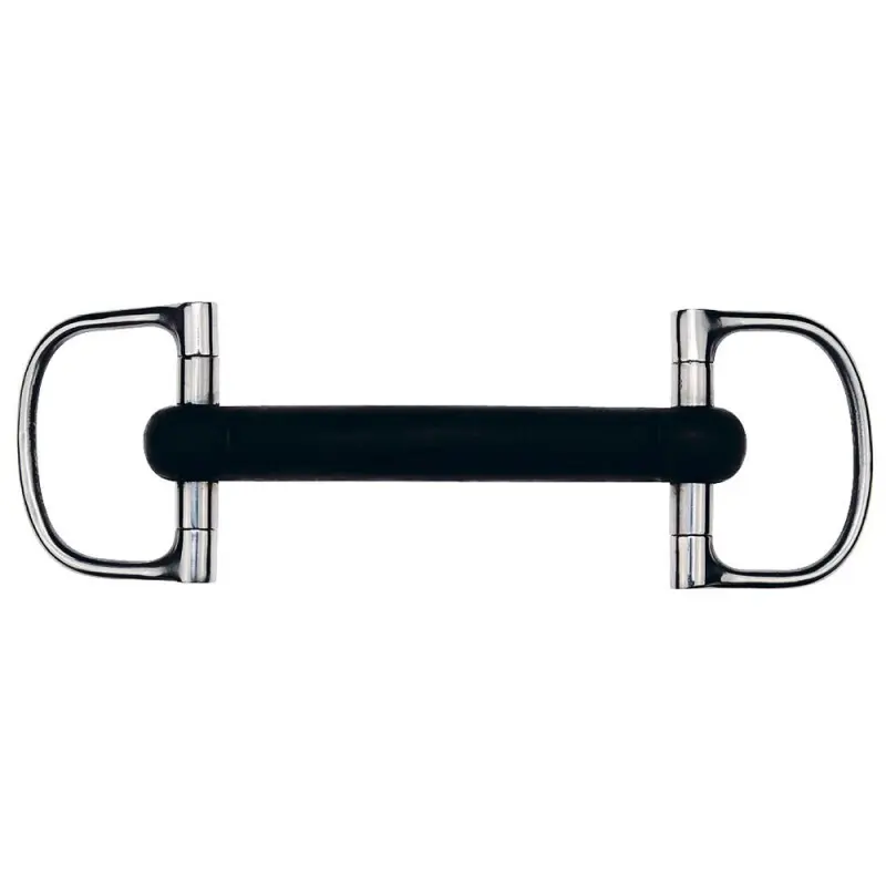 Feeling Noir Verdum Rubber Bit Rings, Straight, For Horses