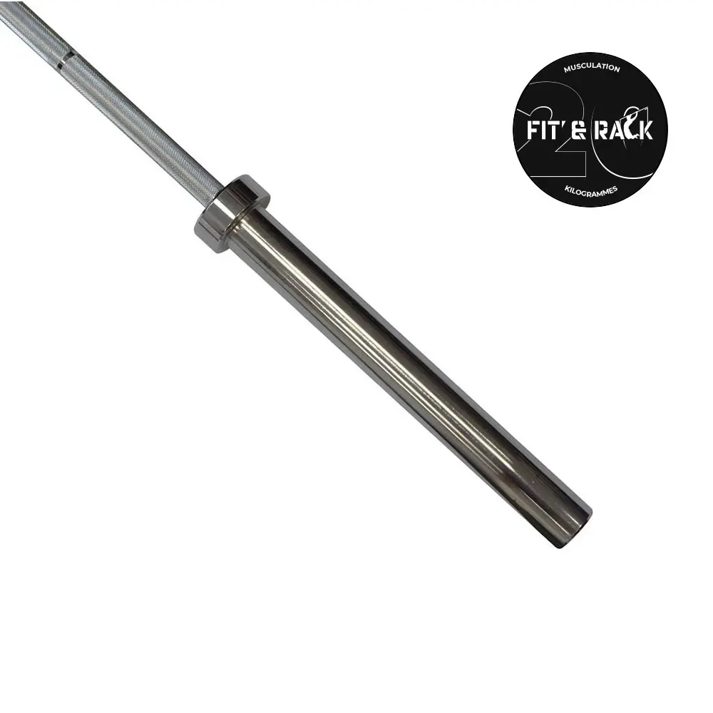 Fit & Rack Barre de musculation Olympique , Argenté, Taille 20 kg