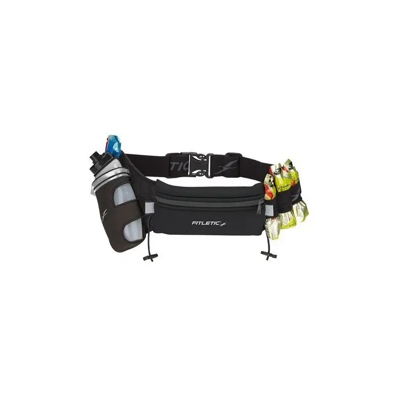 Hydration belt 1 water bottle 350ml and gel holder black Fitletic