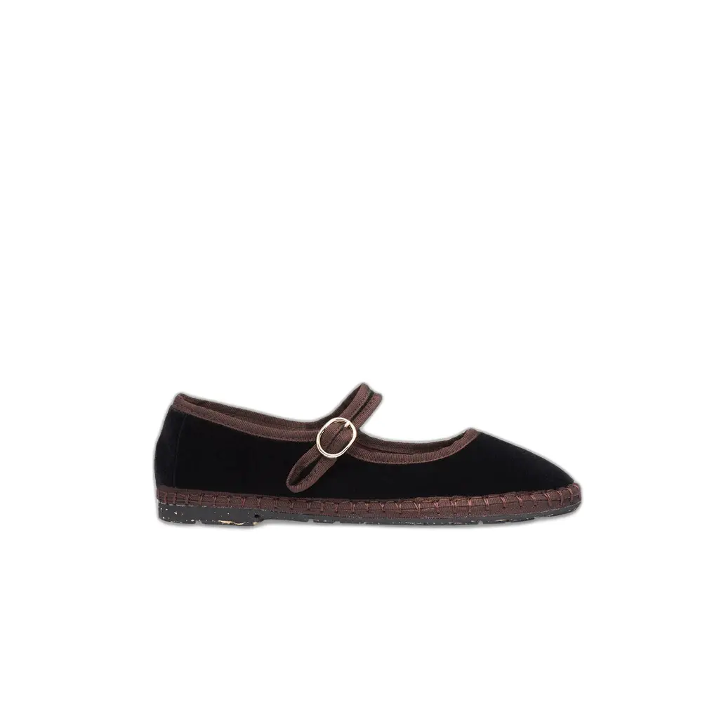 Ballerine in velluto con chiusura a fibbia donna  Mary Jane