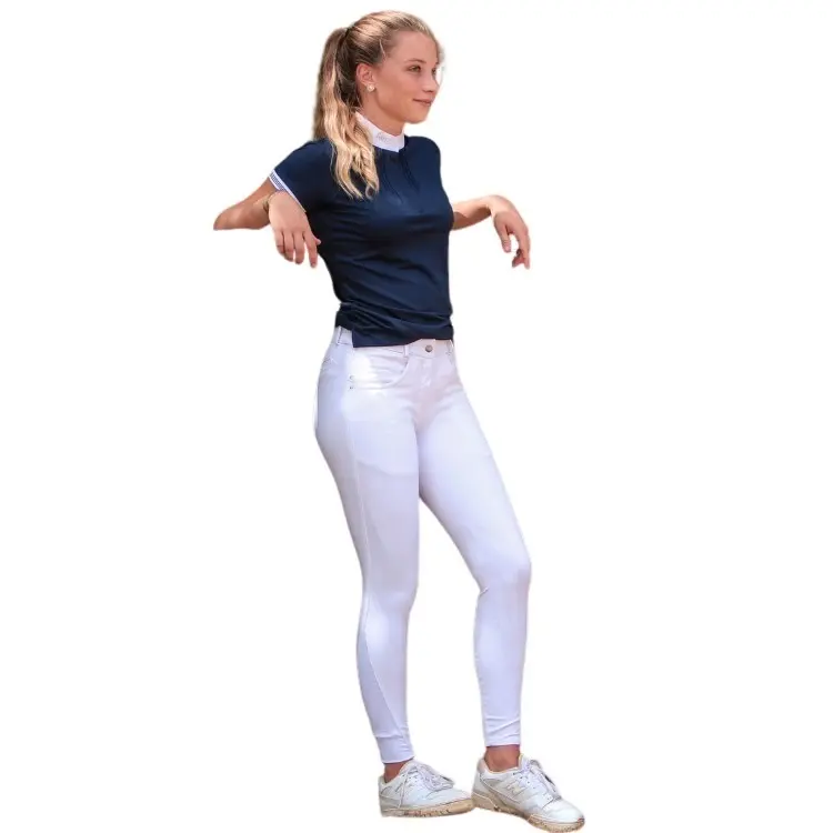 Flags&Cup Women's Blanc Mid Grip Riding Pants Pampelone