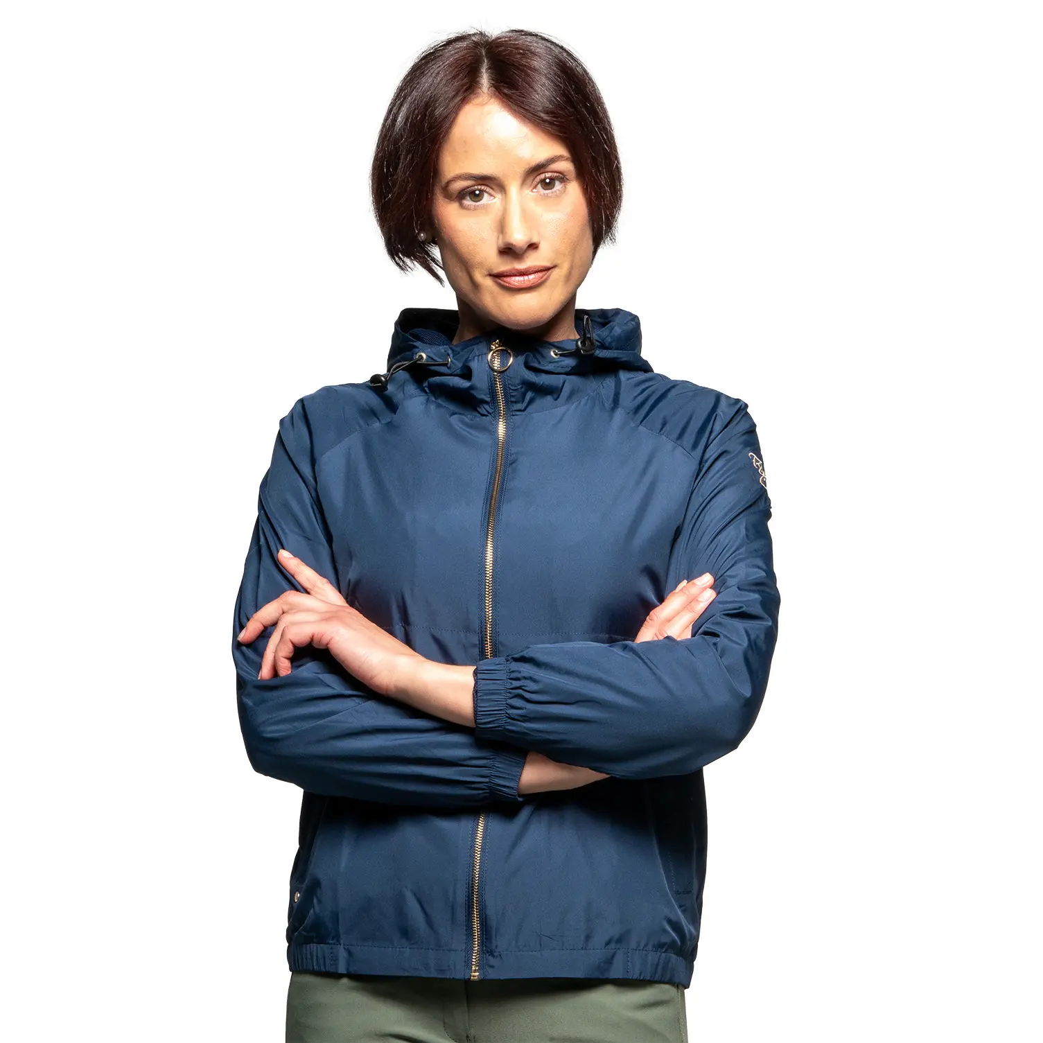 Flags&Cup Women's Bleu Waterproof Hooded Riding Jacket Marana