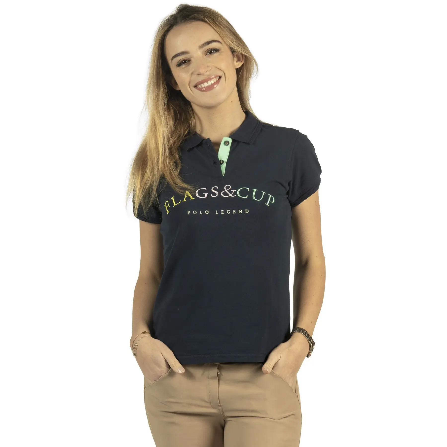 Flags&Cup Women's Bleu Riding Polo Shirt Kalamata
