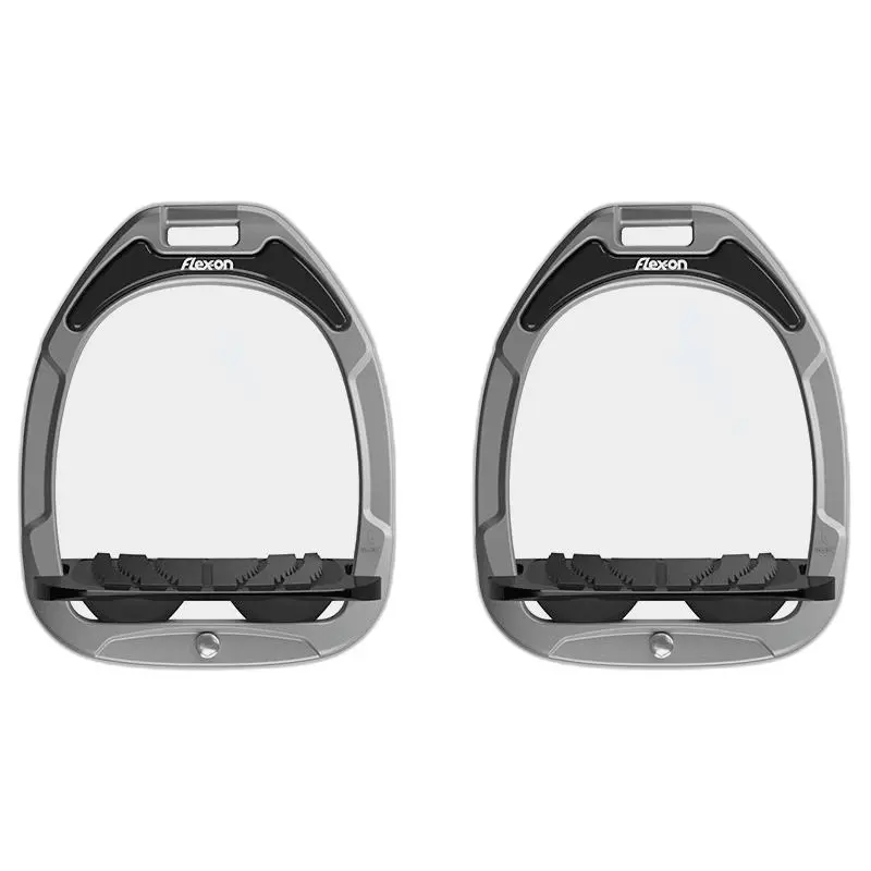 Aluminium Steigbügel geneigt Grip Schwarz/Schwarz/Grau Flex-On