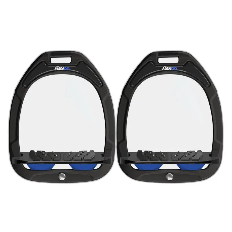 Aluminium Steigbügel Neigung Grip Schwarz/Schwarz/Hellblau Flex-On