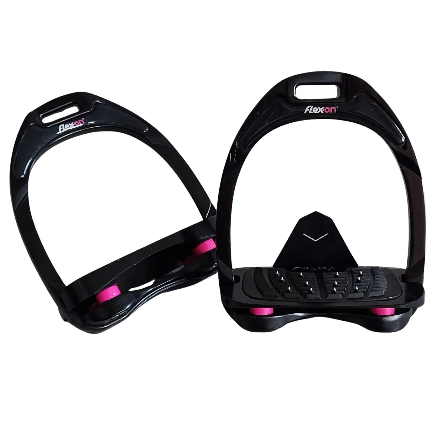 Aluminium Steigbügel Neigung Ultra-Grip Schwarz/Schwarz/Rosa Flex-On
