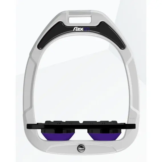 Étriers Plat Grip Blanc/Noir/Violet Flex-On Green Composite