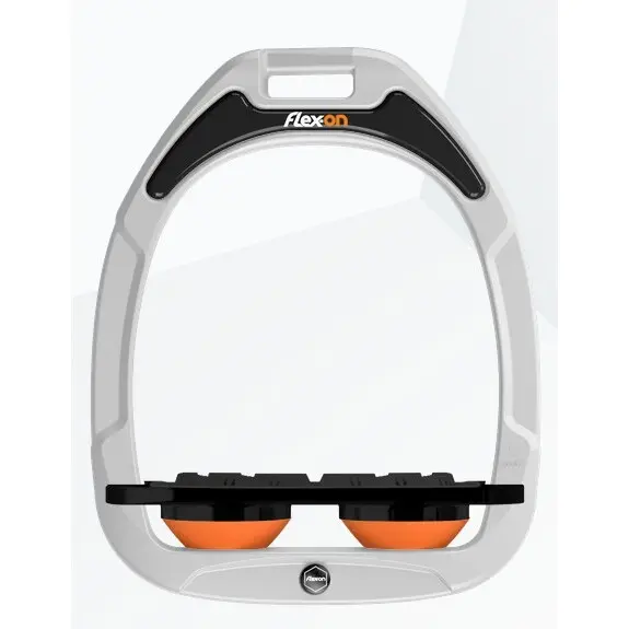 Sattelsteigbügel Plat Grip Weiß/Schwarz/Orange Flex-On Green Composite