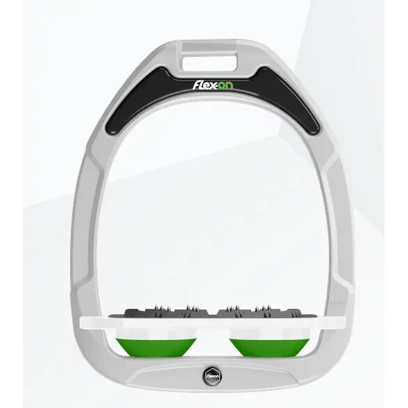 Platte Ultra Grip Steigbügel Weiß/Weiß/Grün Flex-On Green Composite