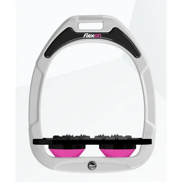 Ultra Grip Flat Steigbügel Weiß/Schwarz/Rosa Flex-On Green Composite