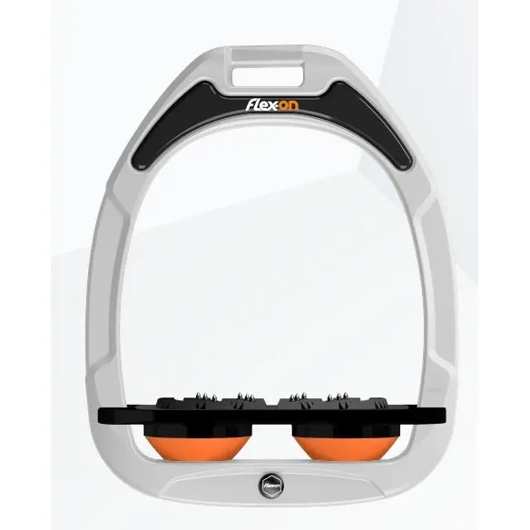 Platte Ultra Grip Steigbügel Weiß/Schwarz/Orange Flex-On Green Composite