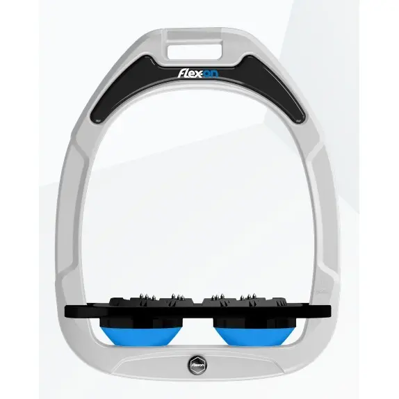 Platte Ultra Grip Steigbügel Weiß/Schwarz/Blau Flex-On Green Composite