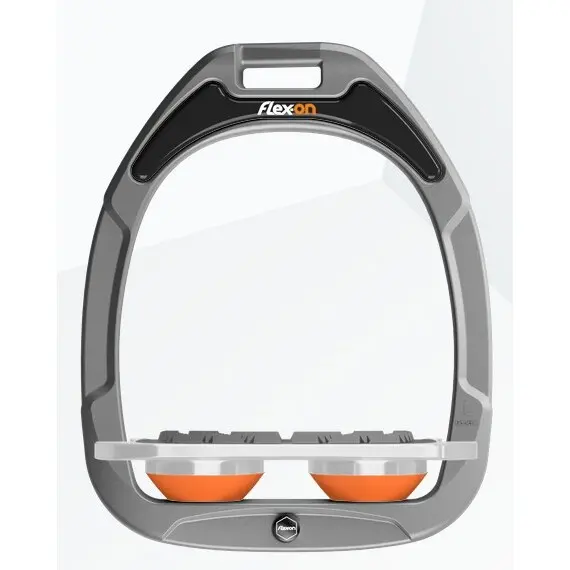 Flache Grip Aluminium/Silber/Orange Steigbügel Flex-On Green Composite