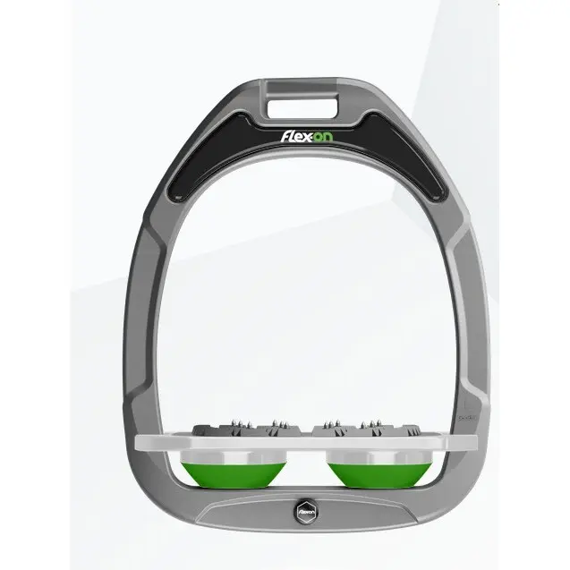 Flache Aluminium-Sättel mit ultra Grip in Grau/Grün Flex-On Green Composite