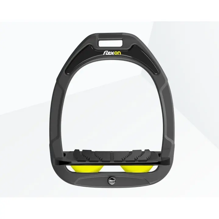 Neigungssteigbügel Grip Anthrazit/Schwarz/Gelb Flex-On Green Composite