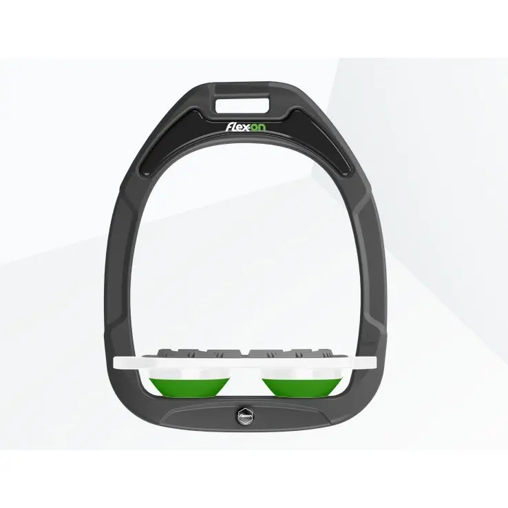 Platte Grip Steigbügel Anthrazit/Weiß/Grün Flex-On Green Composite