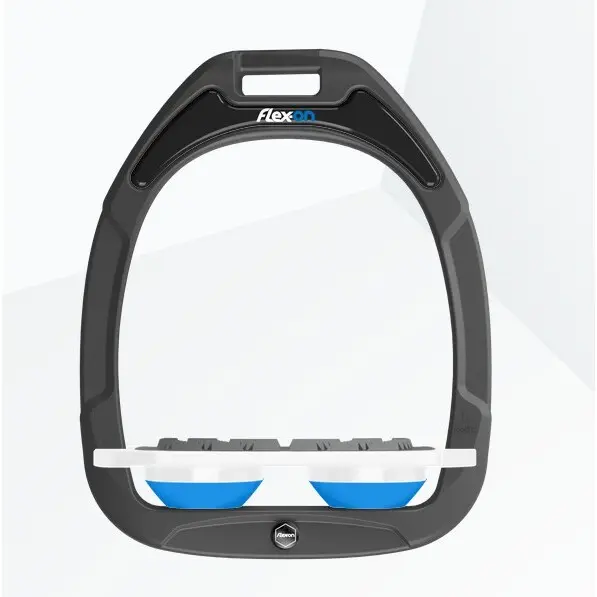 Meilleurs prix pour Étriers Plat Grip Anthracite/Blanc/Bleu Flex-On Green Composite