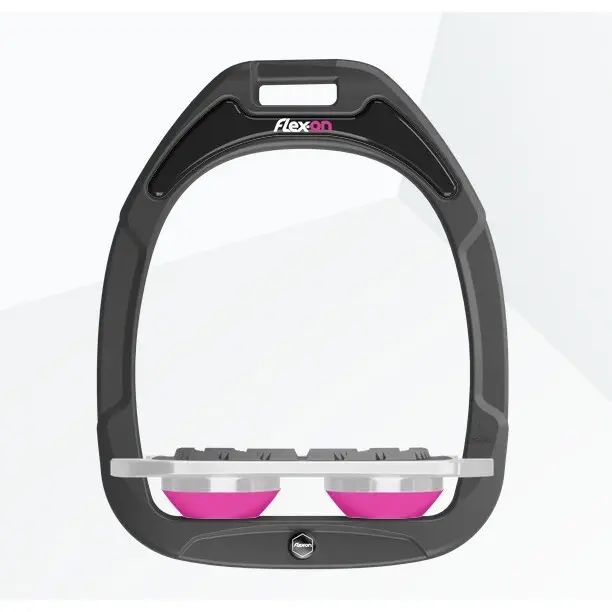Steigbügel Flat Grip Anthrazit/Grau/Rosa Flex-On Green Composite