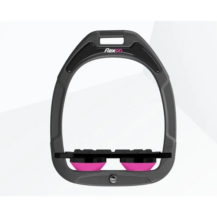 Comparer les prix de Étriers Plat Grip Anthracite/Noir/Rose Flex-On Green Composite