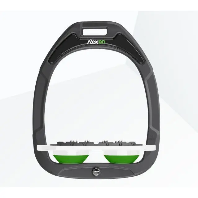 Flachsteigbügel Ultra Grip Anthrazit/Weiß/Grün Flex-On Green Composite