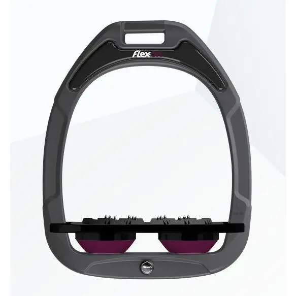 Ultra Grip Flache Steigbügel Anthrazit/Schwarz/Plum Flex-On Green Composite