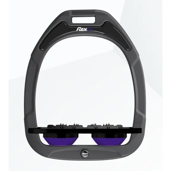 Platte Ultra Grip Steigbügel Anthrazit/Schwarz/Violett Flex-On Green Composite