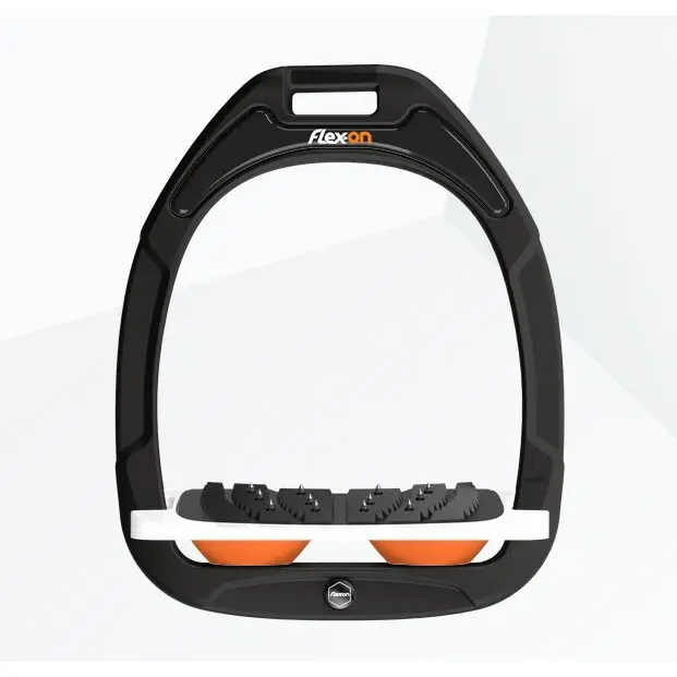 Schräg-Steigbügel Ultra Grip Schwarz/Weiß/Orange Flex-On Green Composite